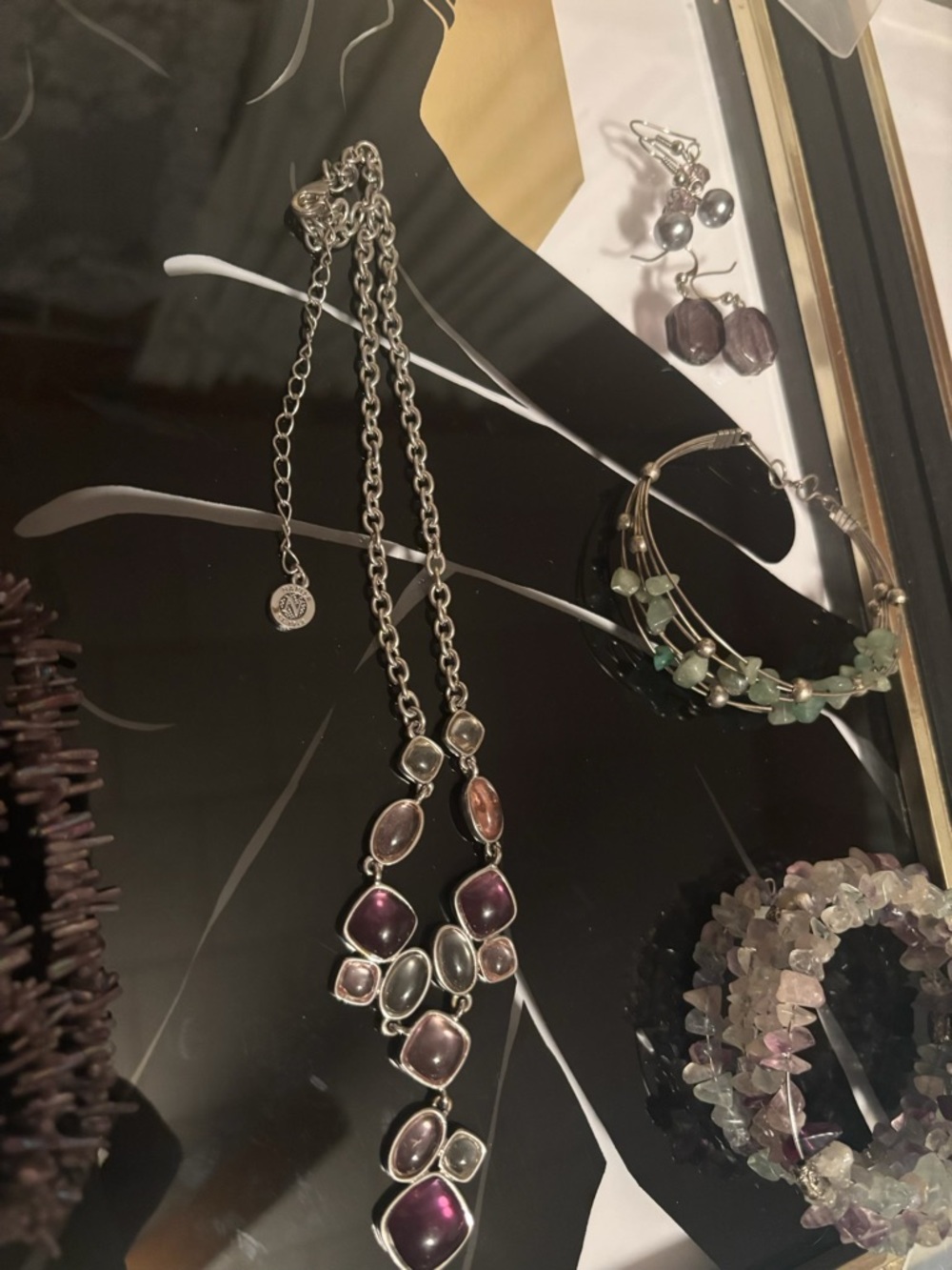 2 Necklaces, 2 Gemstone Bracelets, and 2 pairs of Earrings #121 - Picture 16 of 16